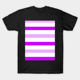 Dark light purple white stripes parallel lines pattern T-Shirt